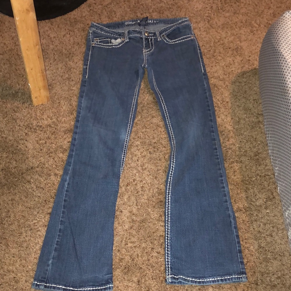 Ladies Blue Asphalt low rise jeans with small flare